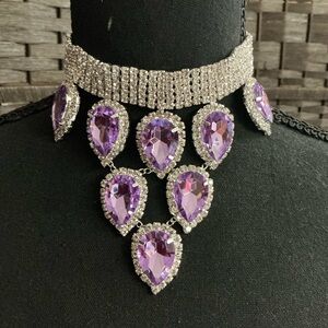 Elegant Purple Teardrop Necklace